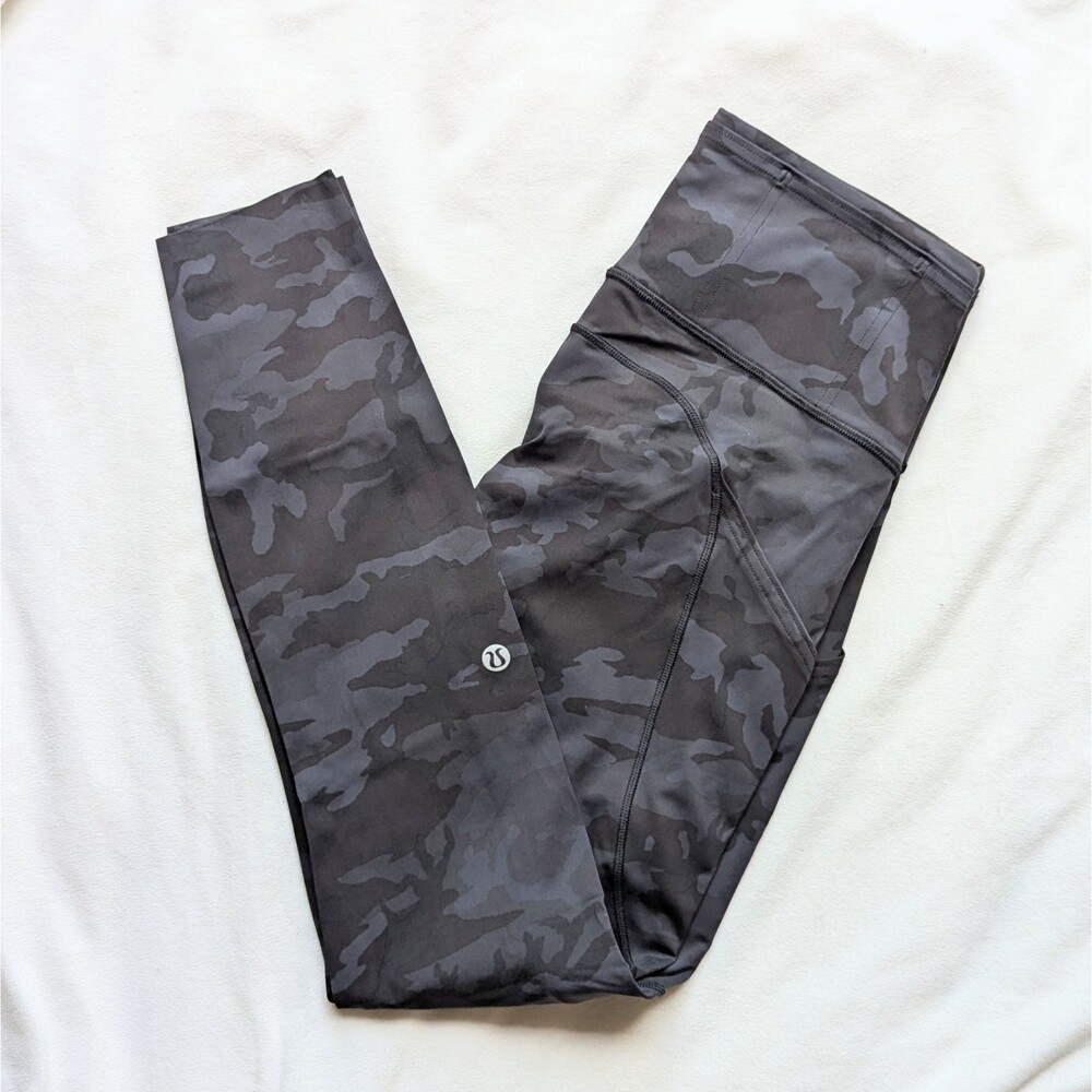 Lululemon F&F Running Tight II 25" Nulux Heritage 365 Camo Deep Coal Multi NEW
